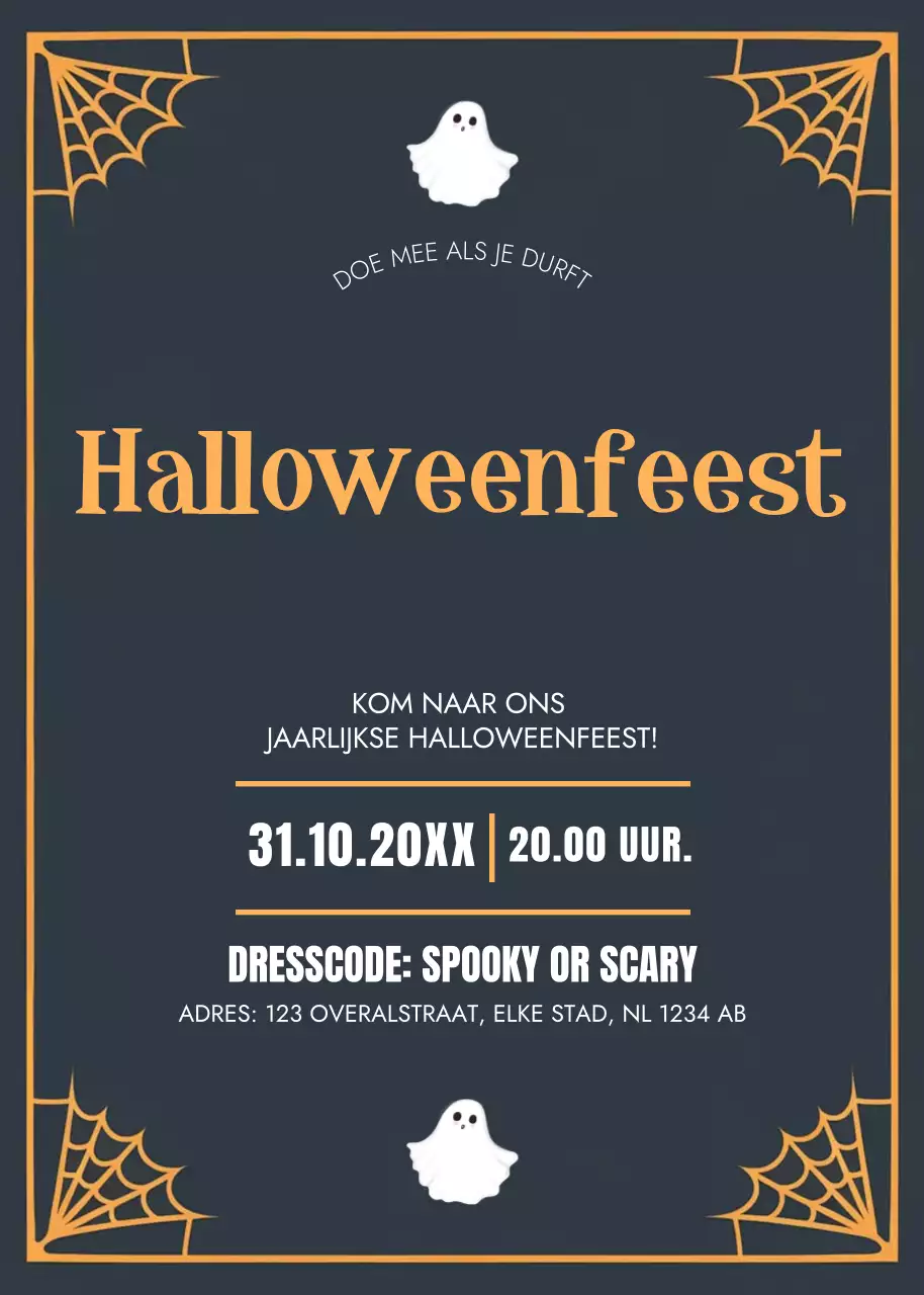 zwarte retro Halloween uitnodiging