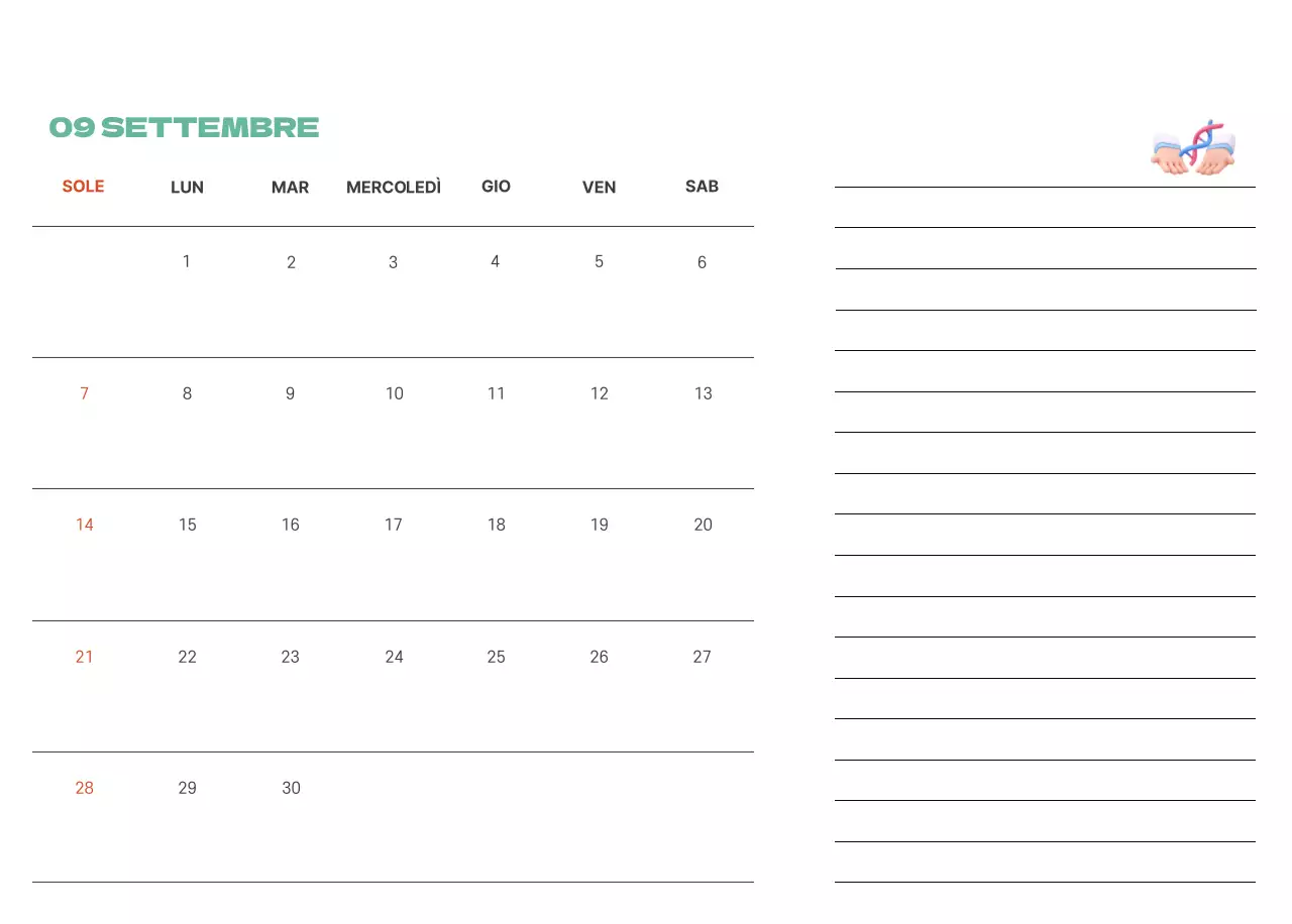 Un ospedale festivo con illustrazioni a tema salute e famiglia e accenti colorati