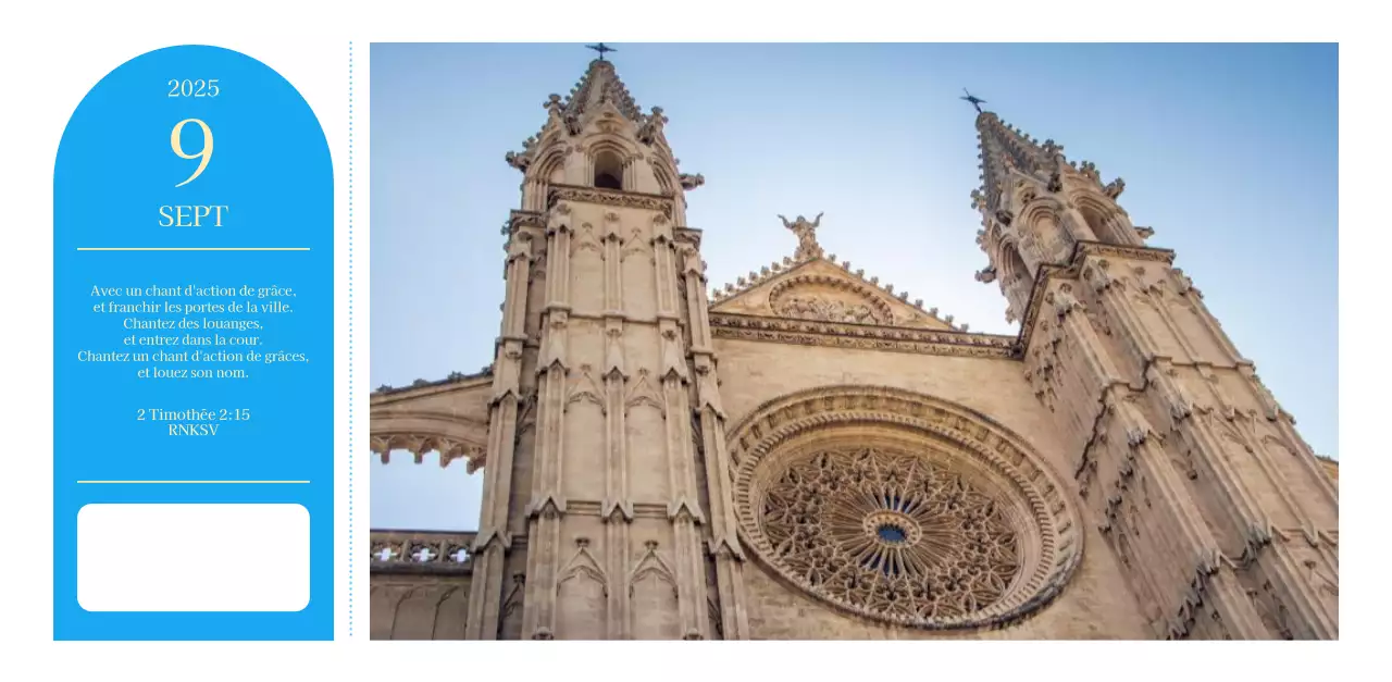 Calendrier d'église moderne bleu
