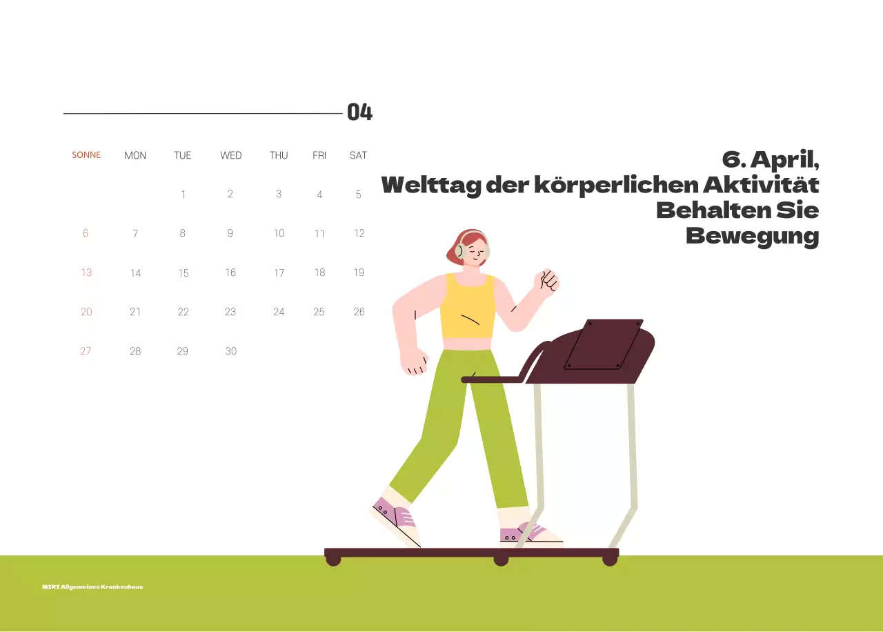 Ein festliches Krankenhaus mit Illustrationen zum Thema Gesundheit und Familie und farbenfrohen Akzenten