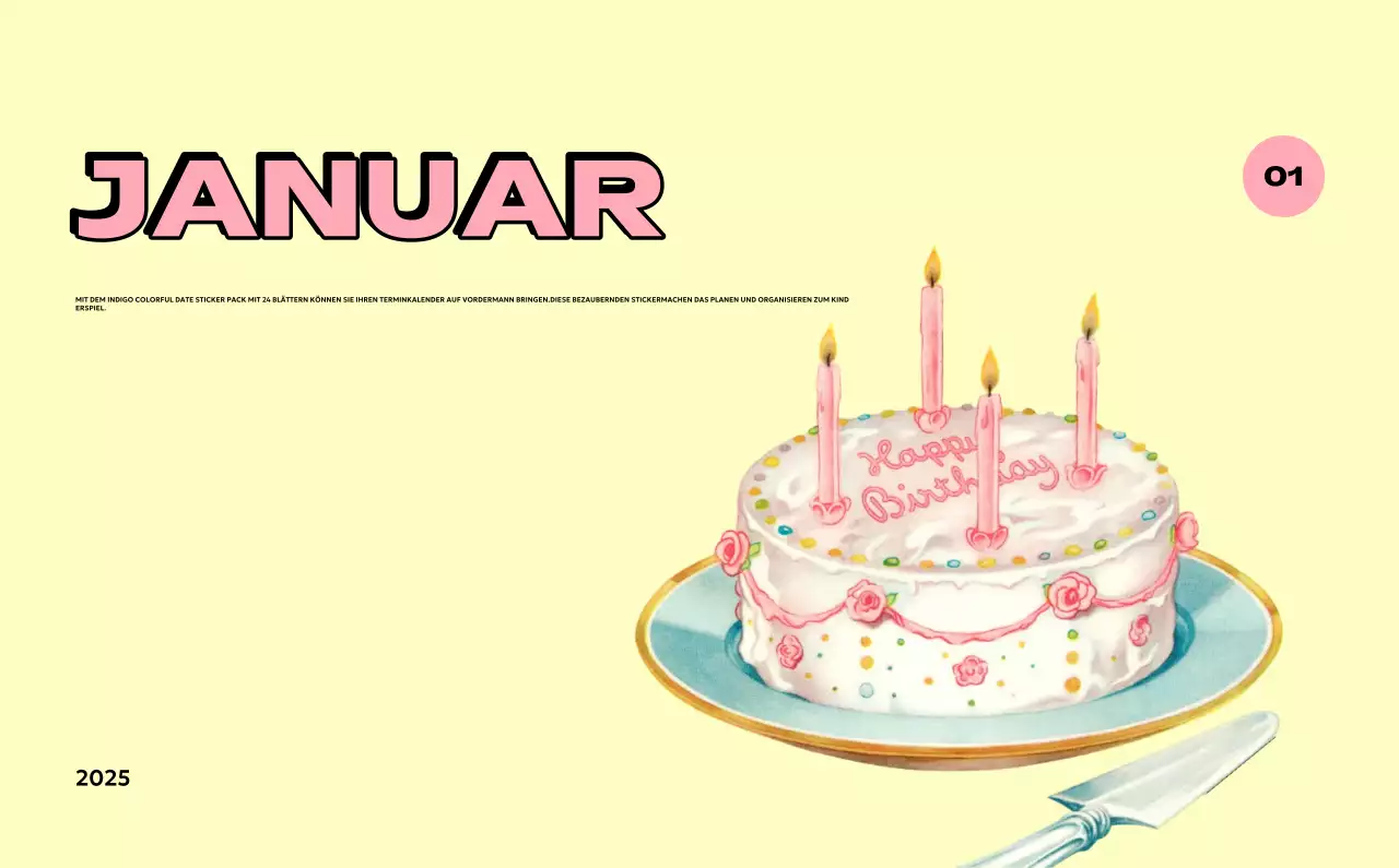 Bunte Kalender mit einer Vielzahl von Retro-Illustrationen