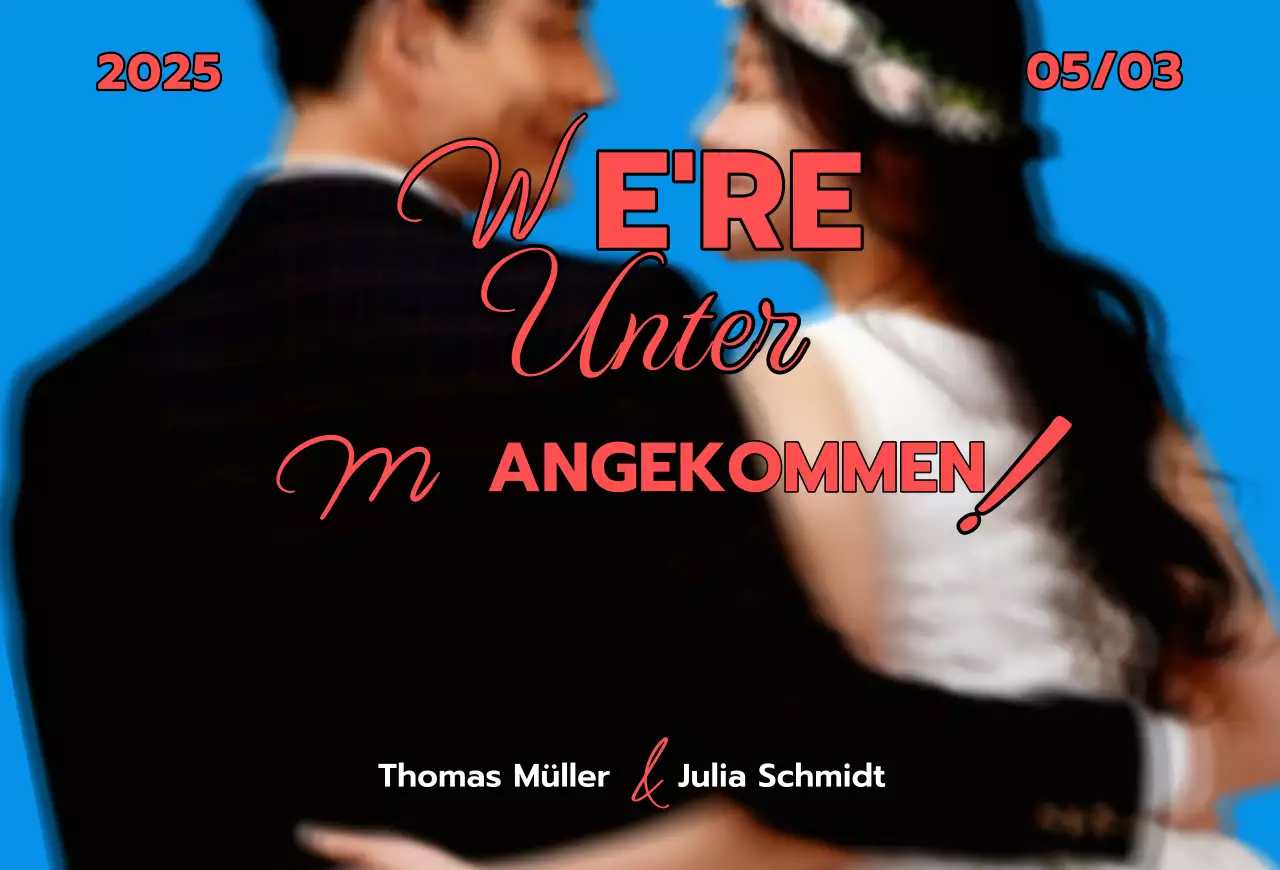 Blaue amerikanische Vintage-Hochzeitseinladung