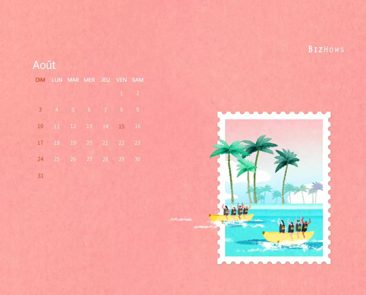 Calendrier du Nouvel An avec illustrations chaleureuses