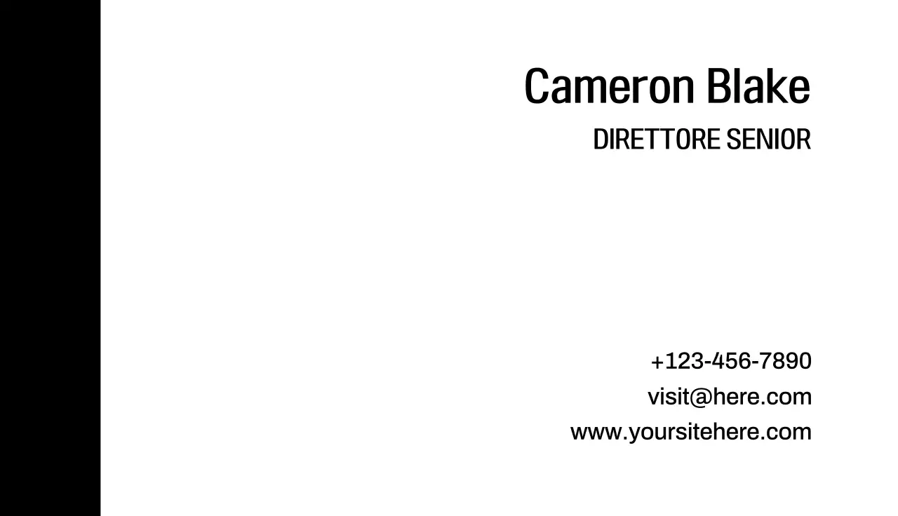 biglietto da visita minimal nero