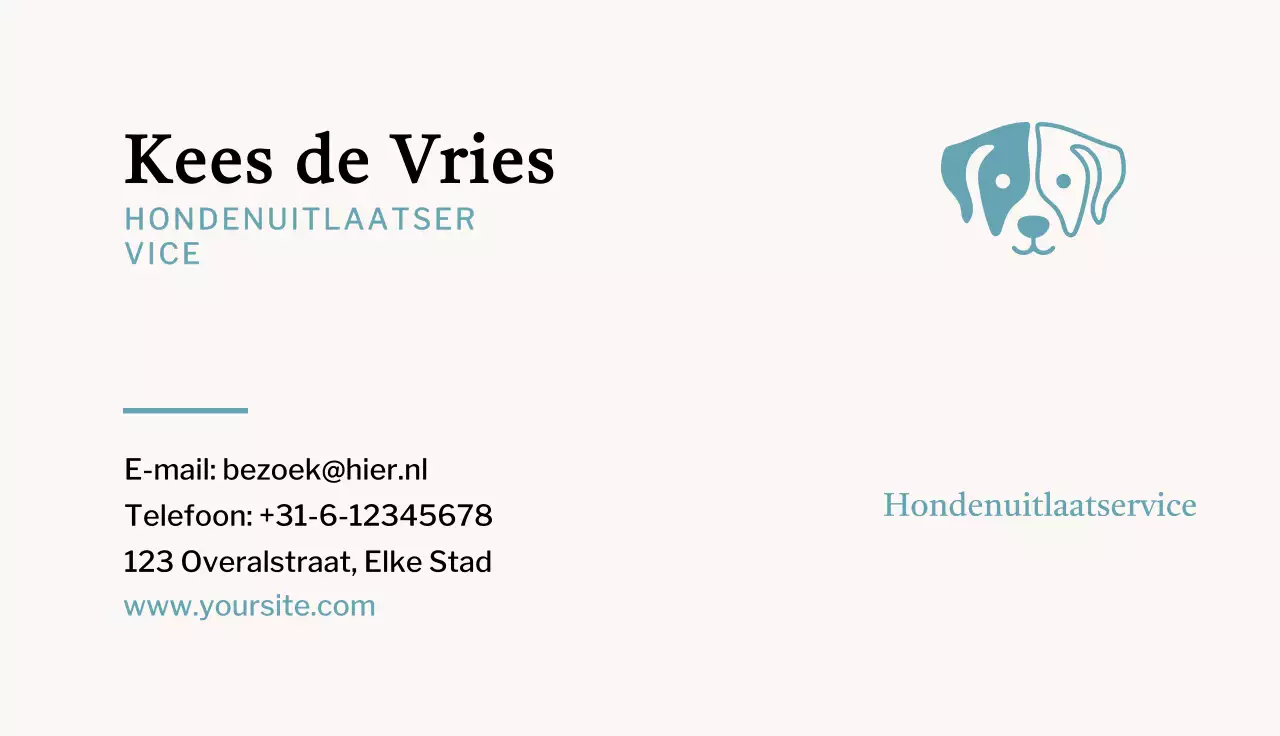 beige minimaal visitekaartje