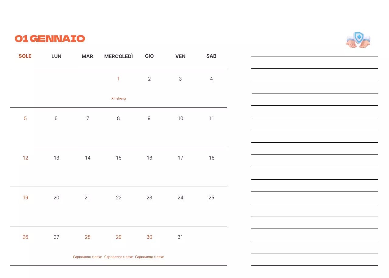 Un ospedale festivo con illustrazioni a tema salute e famiglia e accenti colorati