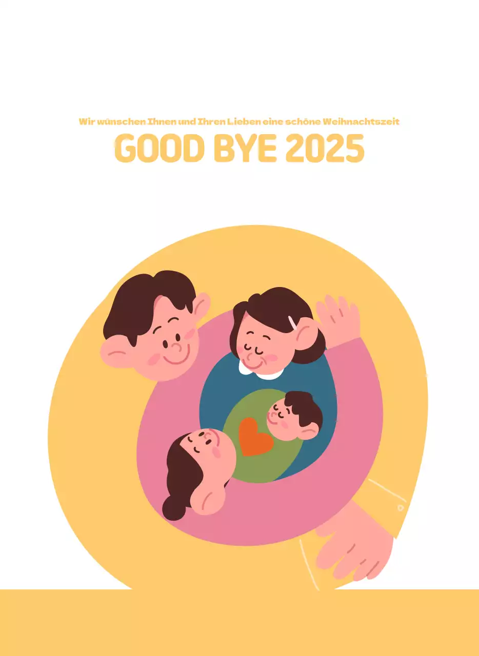 Ein festliches Krankenhaus mit Illustrationen zum Thema Gesundheit und Familie und farbenfrohen Akzenten