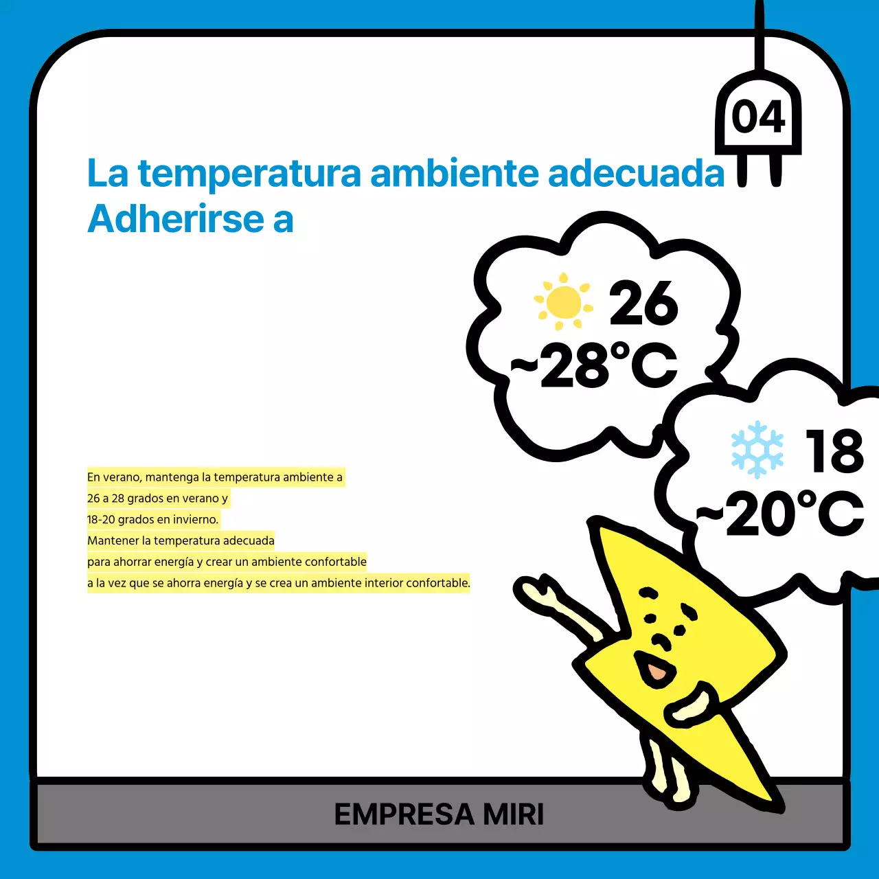 Campaña de ahorro de energía Blue Simple