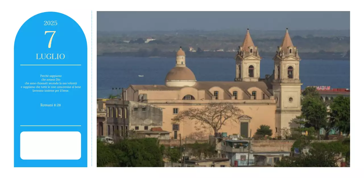 Calendario ecclesiastico blu di concezione moderna