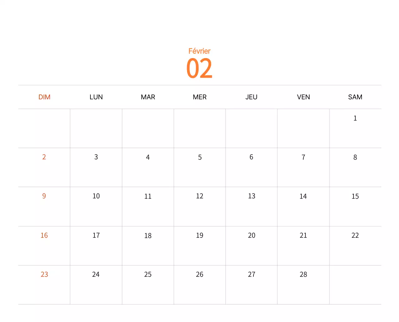 Calendrier du Nouvel An avec illustrations chaleureuses