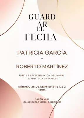 Invitación de boda rosa beige estilo elegante