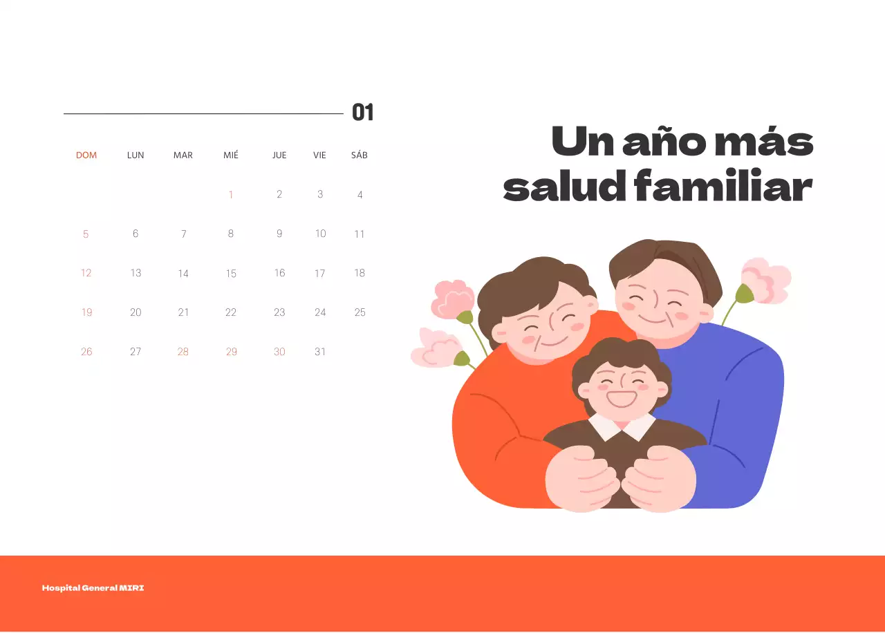 Un hospital festivo con ilustraciones de temática sanitaria y familiar y acentos de color