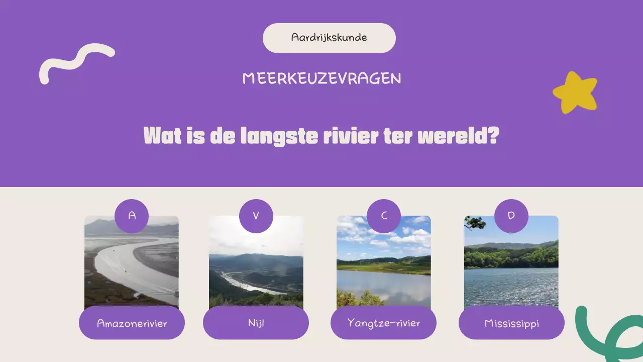 Kleurrijke quiz aankondiging
