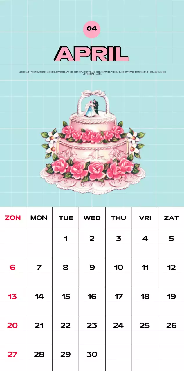 Kleurrijke kalenders met verschillende retro-illustraties