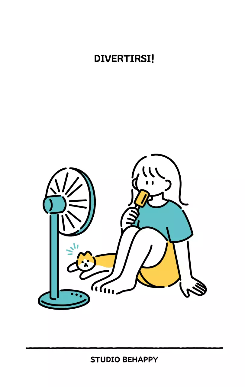 Calendario illustrato con un grazioso stile di linee