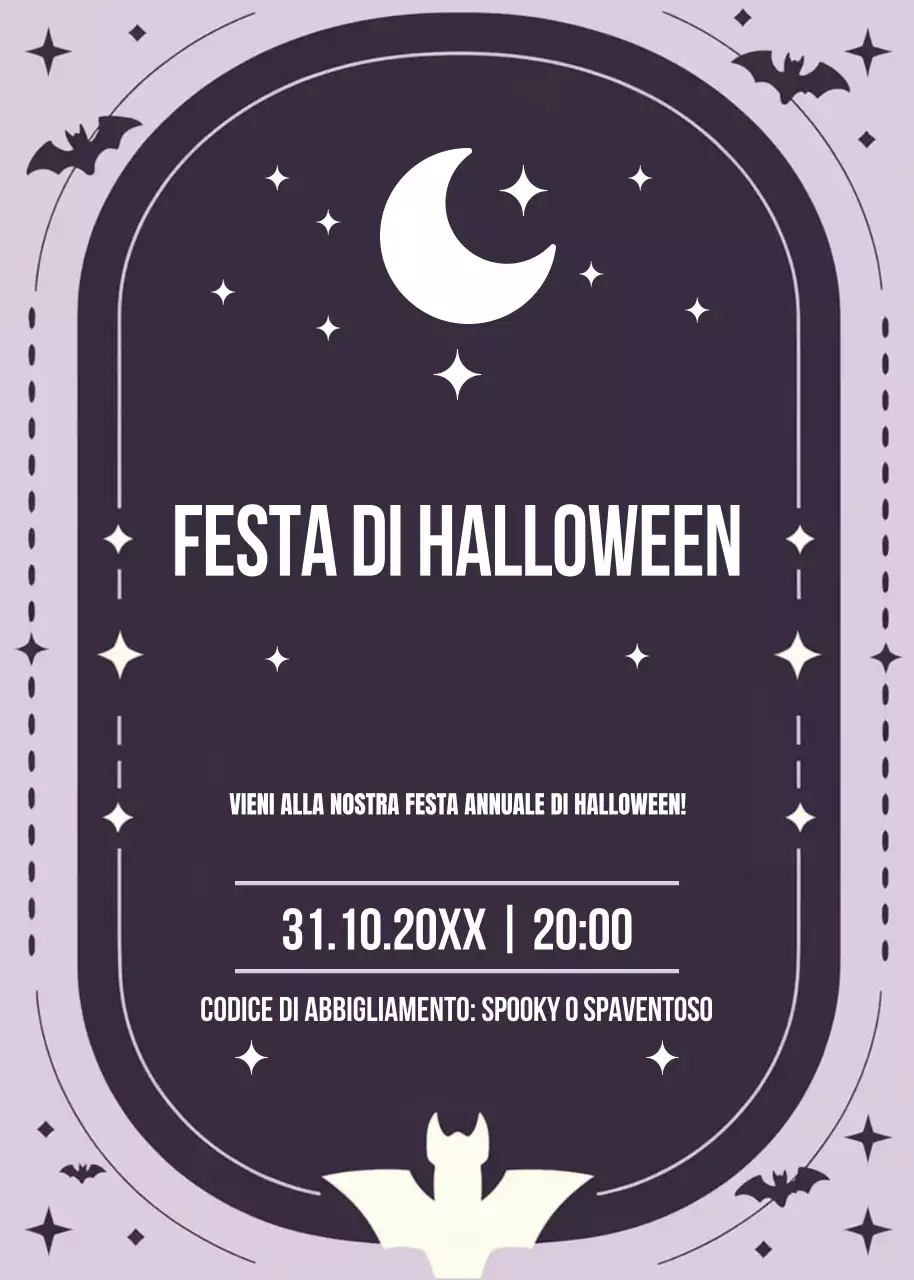 invito gotico viola per Halloween