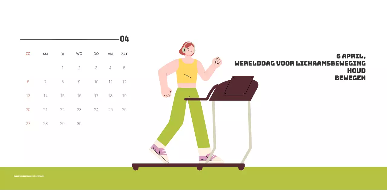 Een feestelijk ziekenhuis met illustraties met gezondheids- en gezinsthema's en kleurrijke accenten