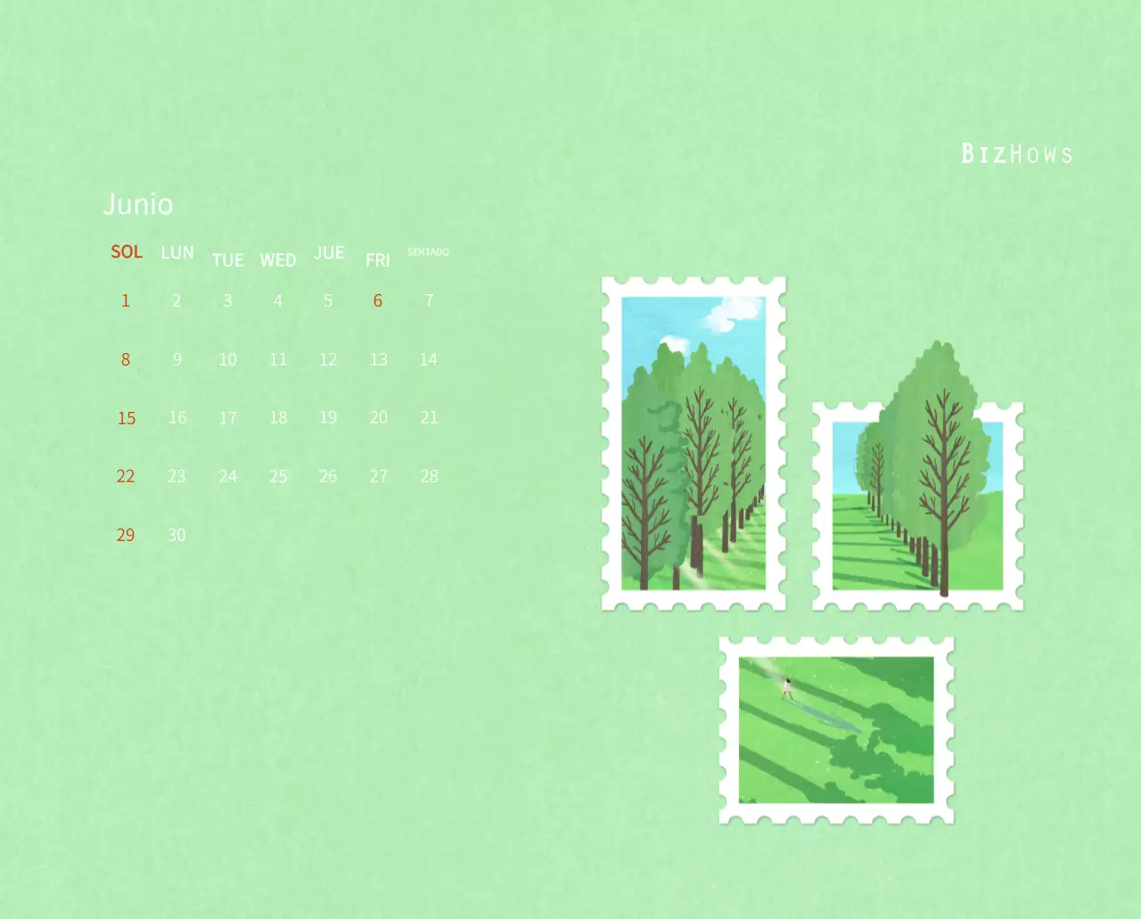 Calendario de Año Nuevo con cálidas ilustraciones