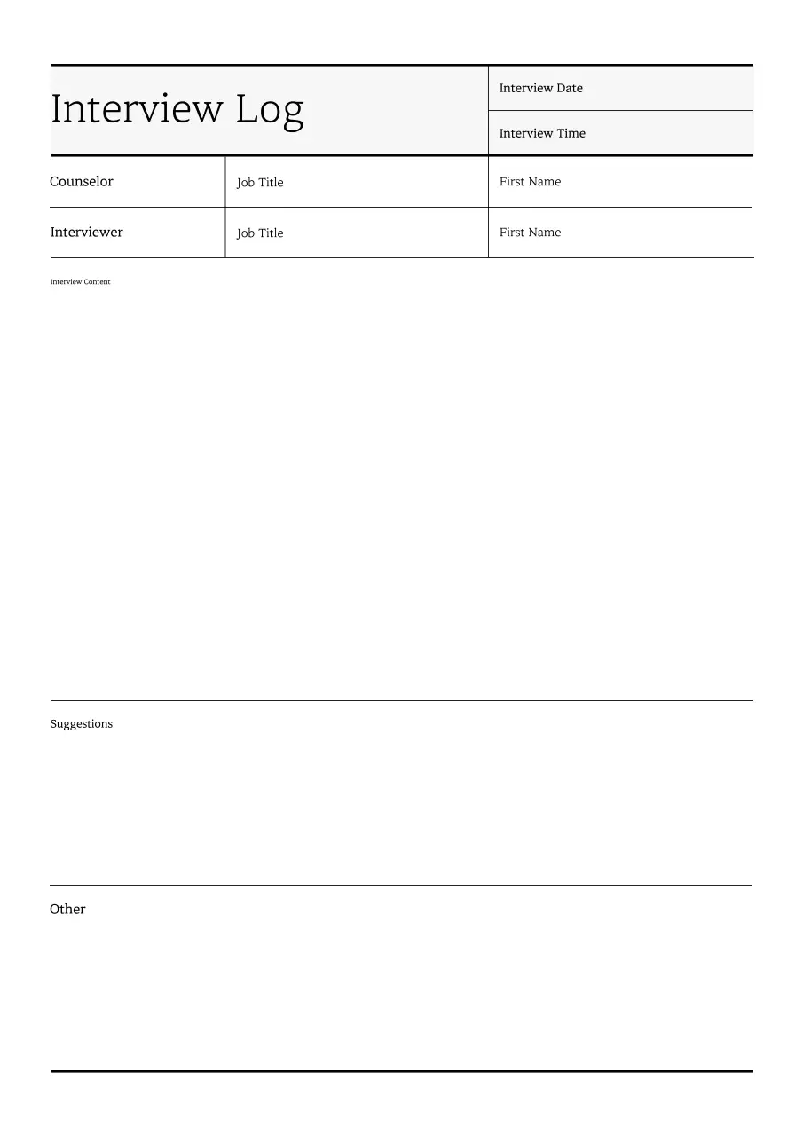 Tài liệu phỏng vấn tối giản màu đen