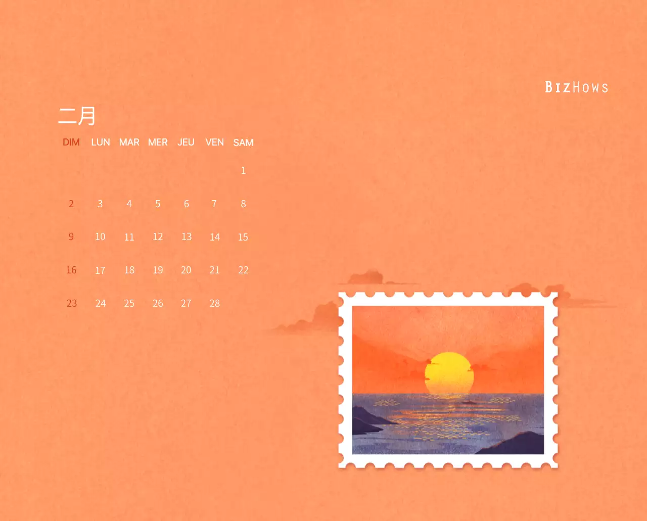 Calendrier du Nouvel An avec illustrations chaleureuses