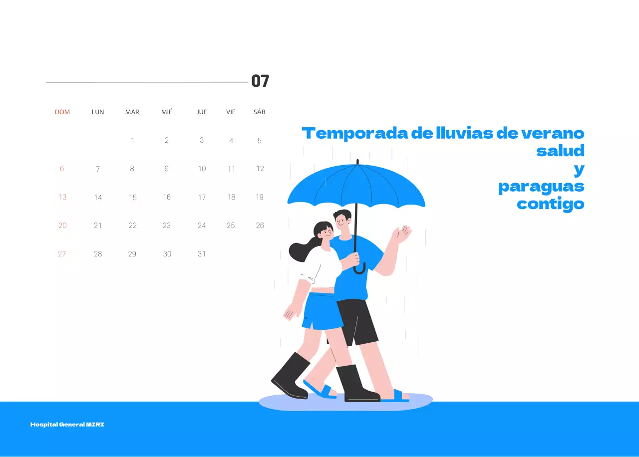 Un hospital festivo con ilustraciones de temática sanitaria y familiar y acentos de color