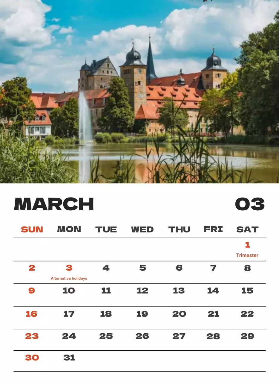 Kalender bersih foto langit