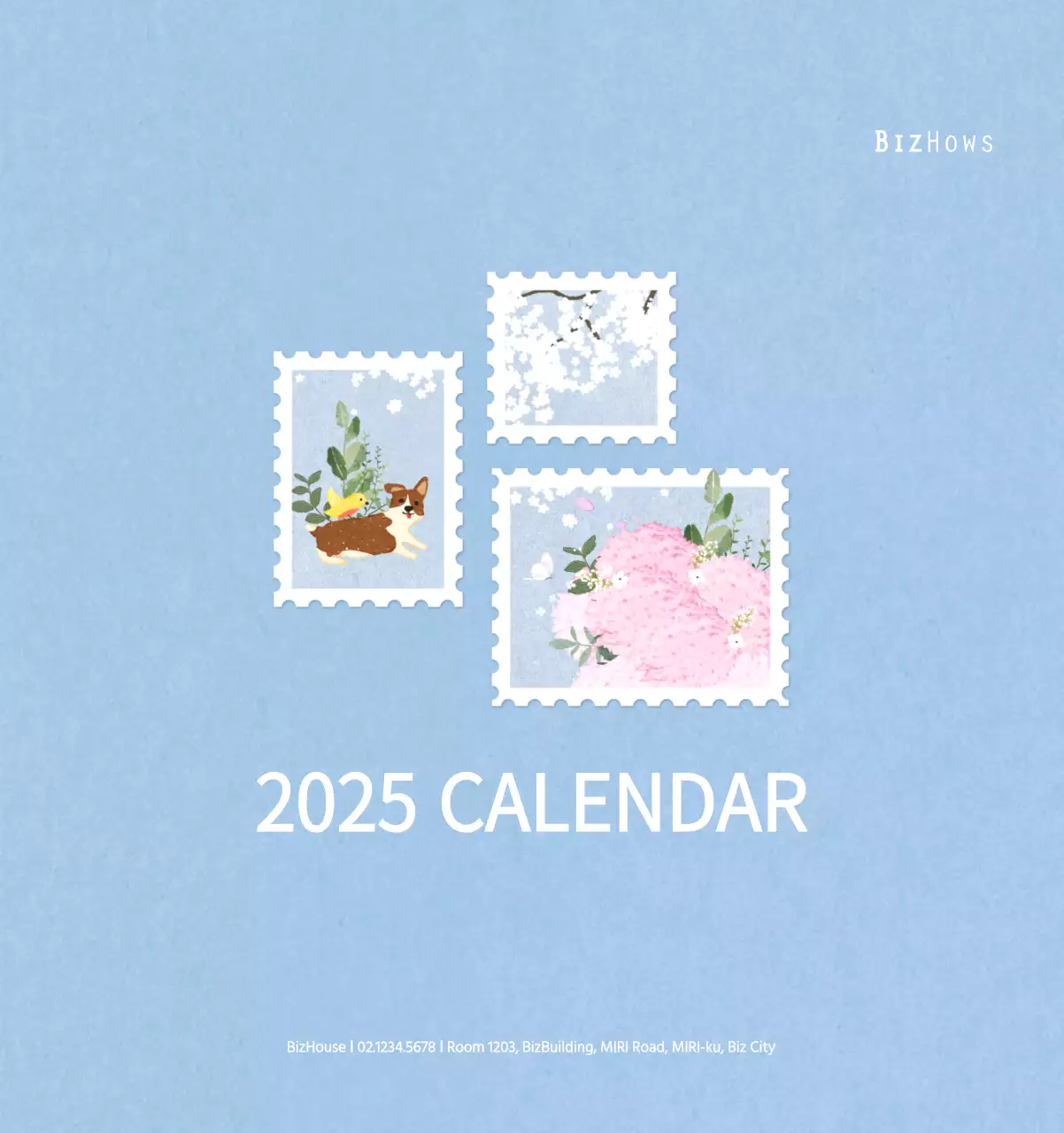 Calendário de Ano Novo com um toque caloroso e ilustrado