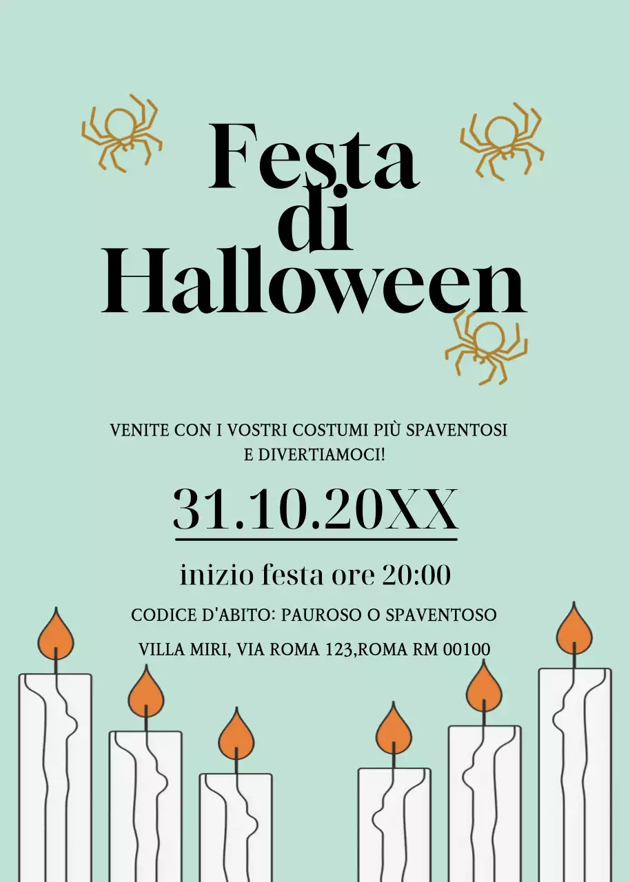Invito alla festa di Halloween in nero menta