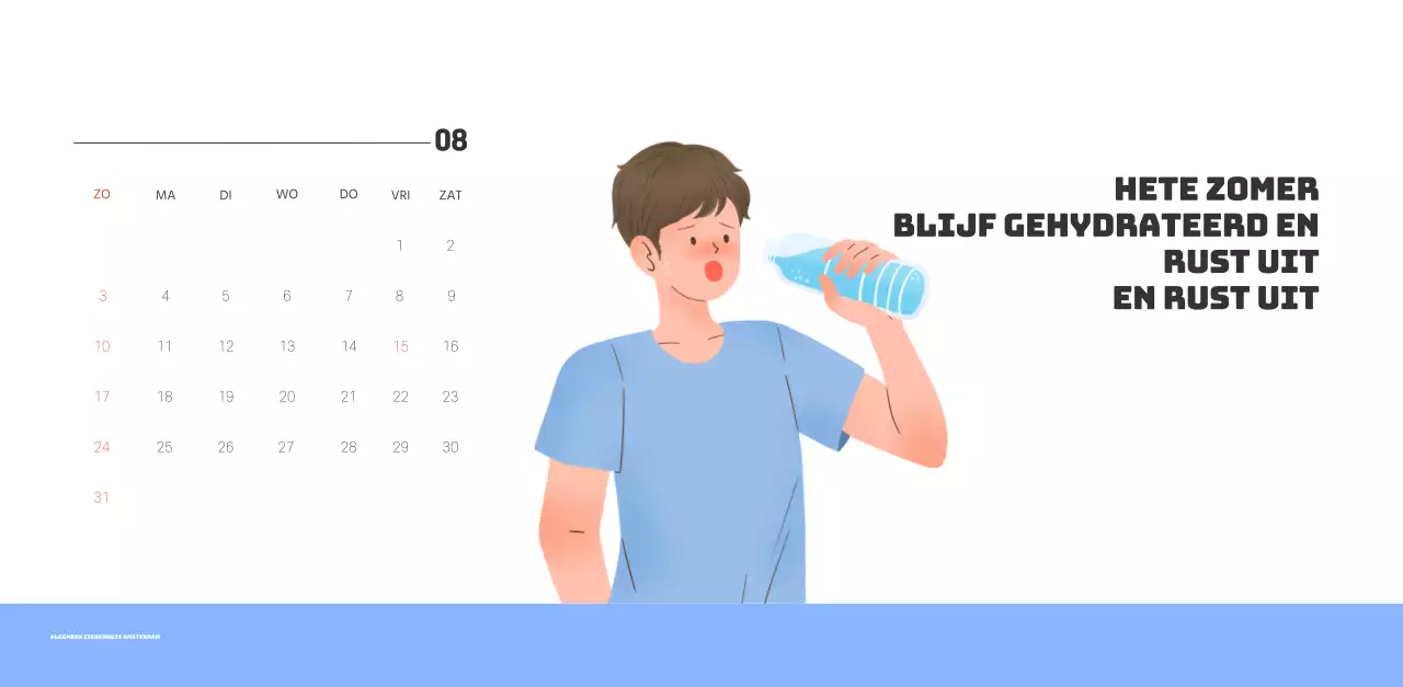 Een feestelijk ziekenhuis met illustraties met gezondheids- en gezinsthema's en kleurrijke accenten