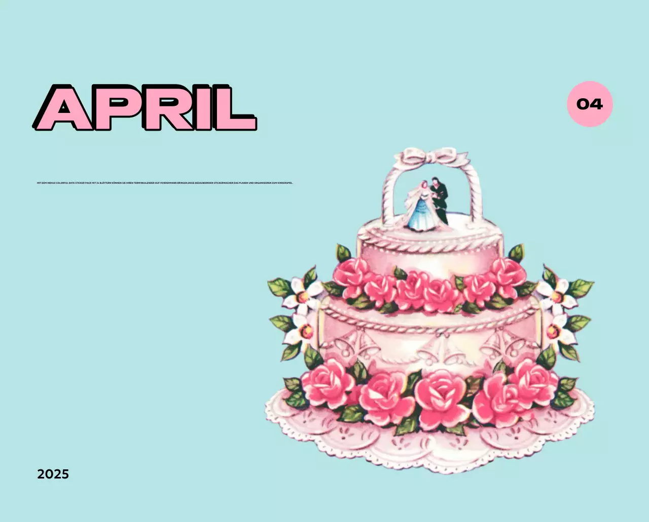 Bunte Kalender mit einer Vielzahl von Retro-Illustrationen