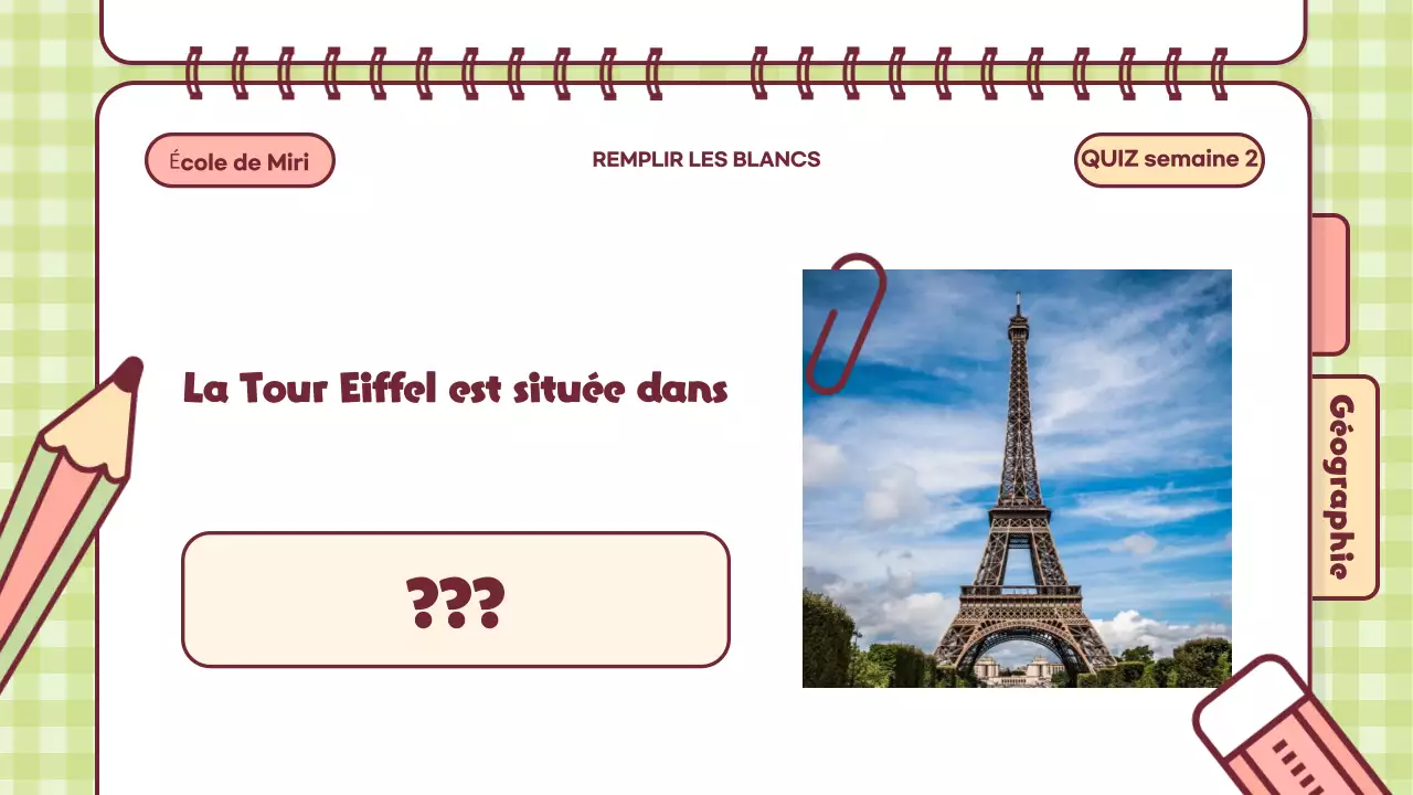 Présentation de la classe Pink Playful Quiz Time