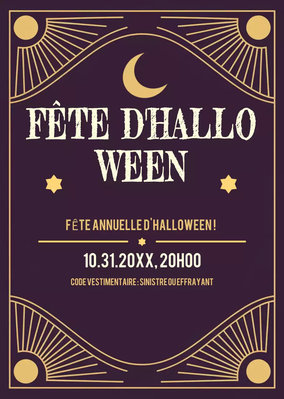 invitation vintage violette pour Halloween
