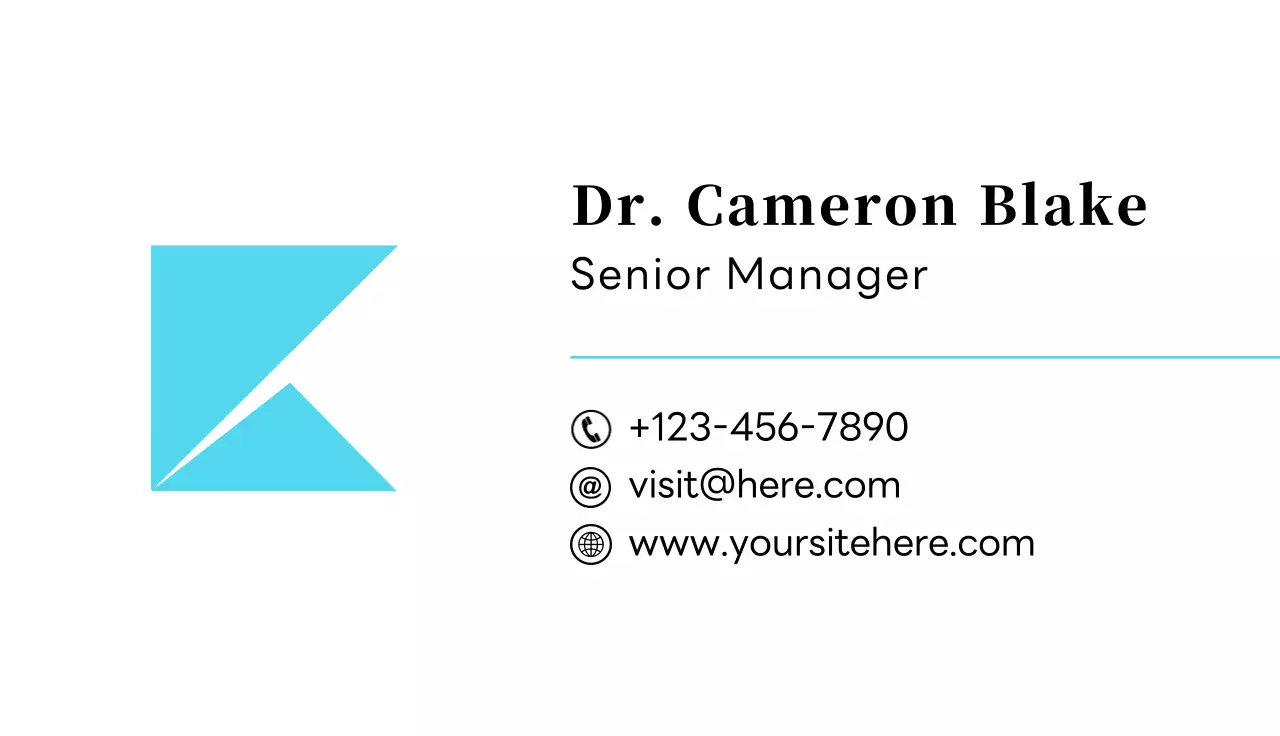 blaue geometrische Visitenkarte