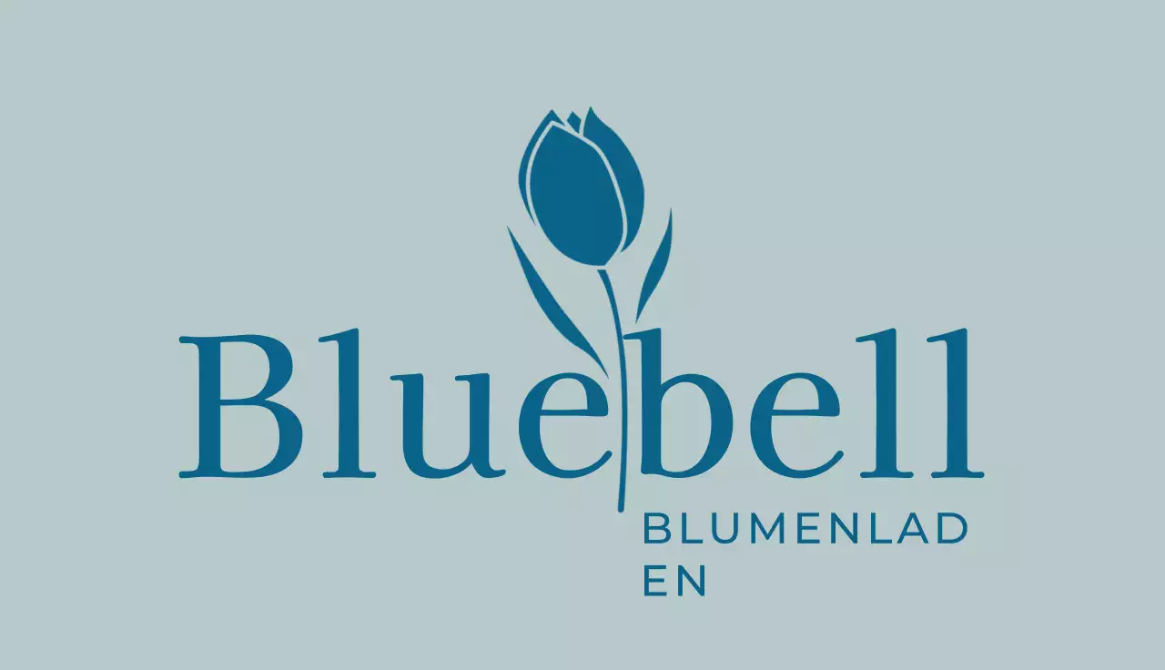 blaue minimalistische floristische Visitenkarte
