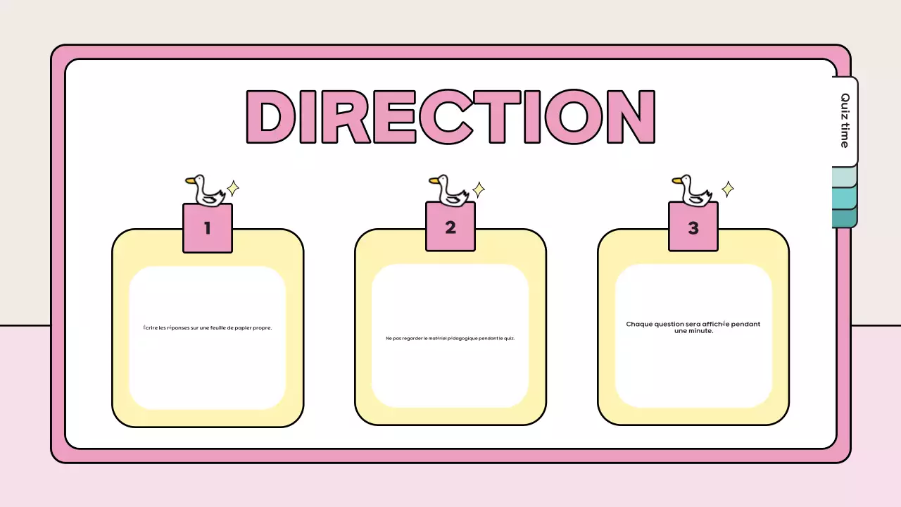 matériel d'étude pour le quiz sur le jeu rose