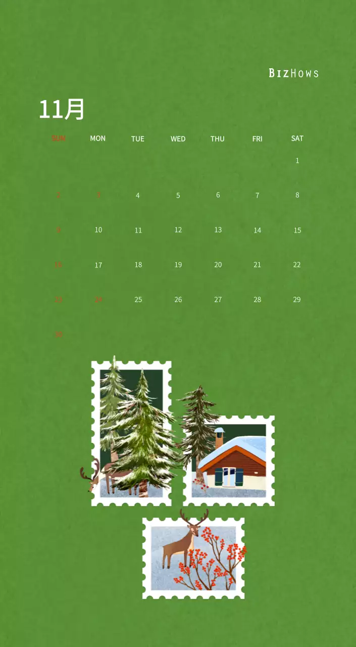 温かみのあるコンセプトの切手イラスト