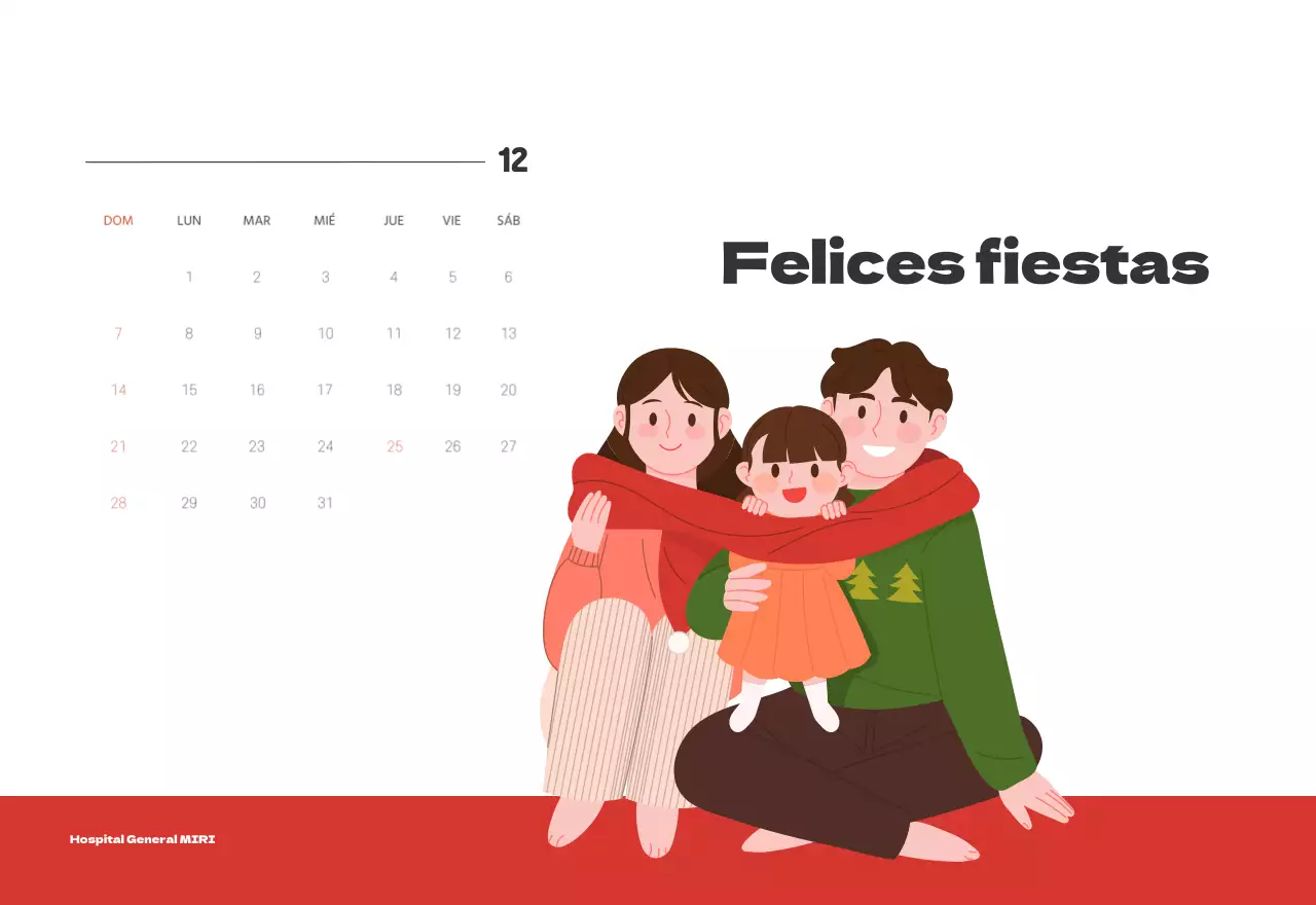 Un hospital festivo con ilustraciones de temática sanitaria y familiar y acentos de color