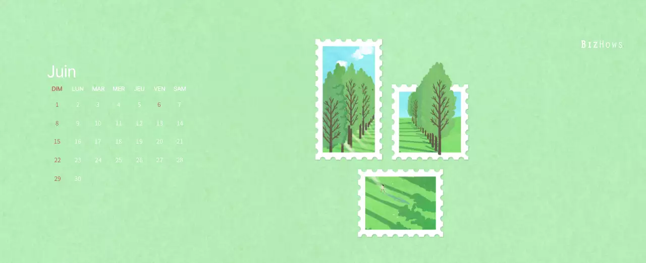 Calendrier du Nouvel An avec illustrations chaleureuses