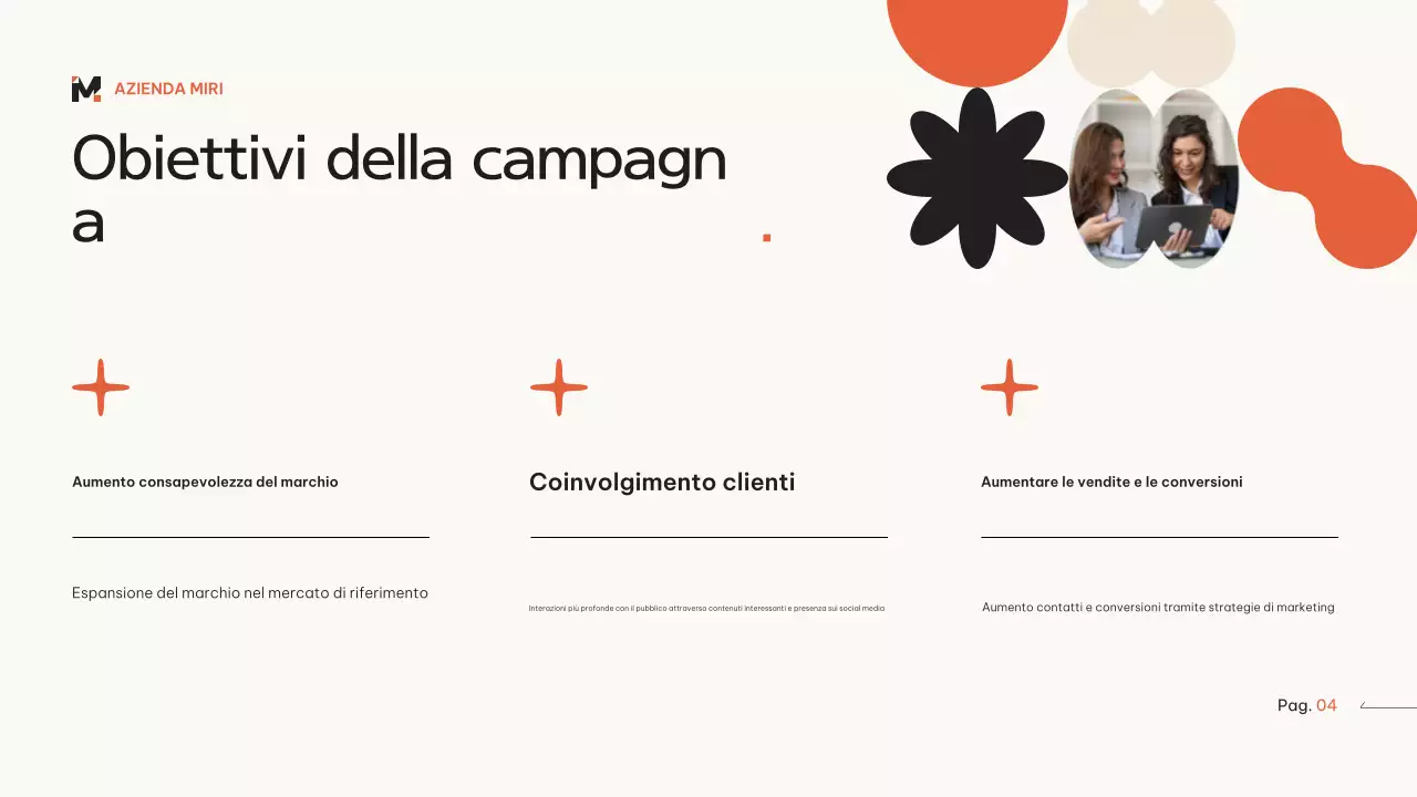 Arancione beige piano di marketing moderno geometrico