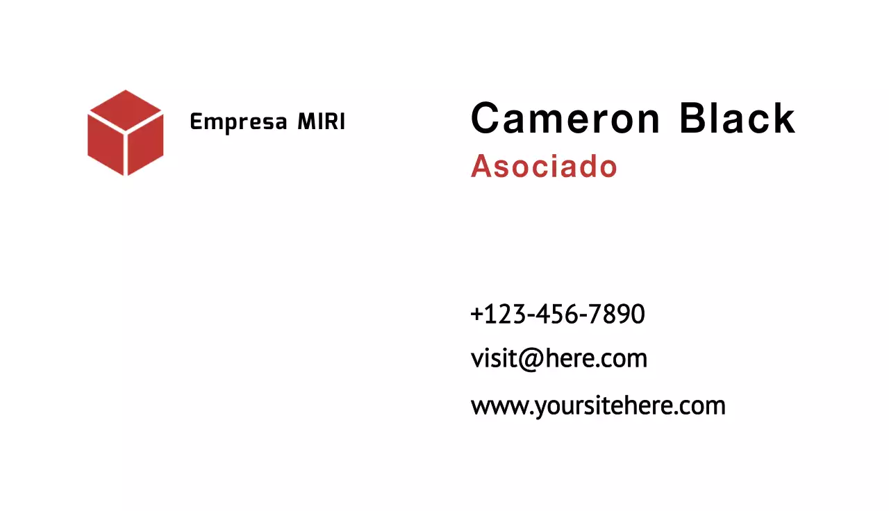 tarjeta de visita minimalista roja