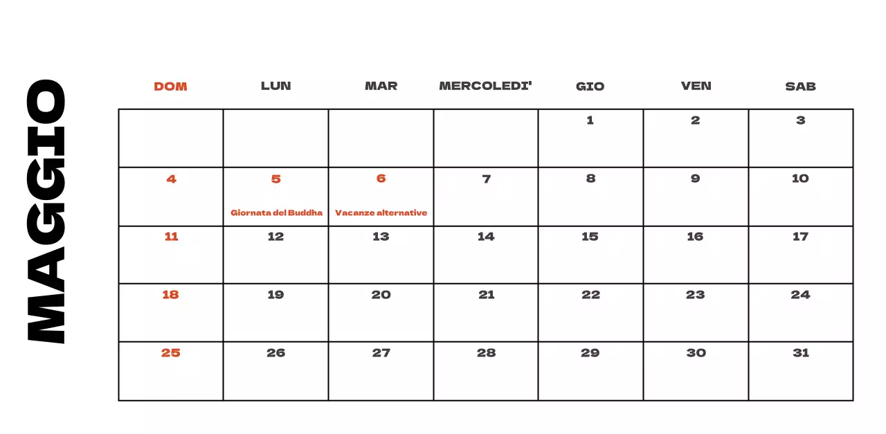 Calendario pulito con foto del cielo