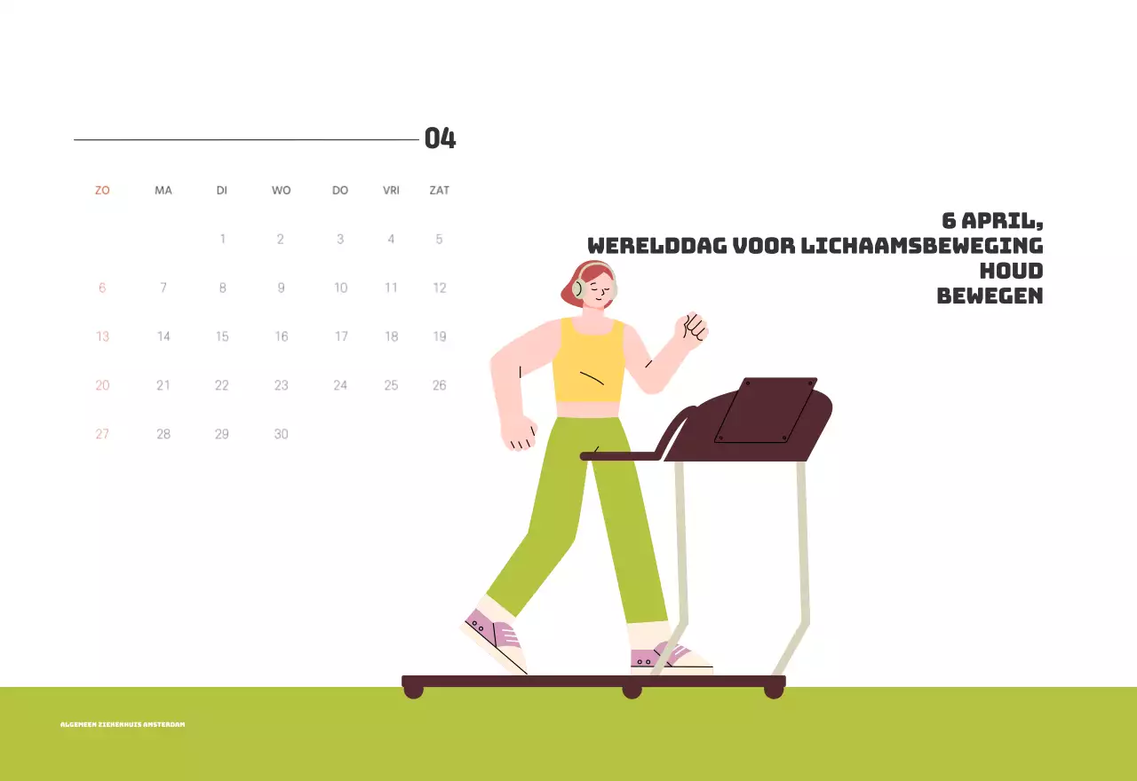 Een feestelijk ziekenhuis met illustraties met gezondheids- en gezinsthema's en kleurrijke accenten