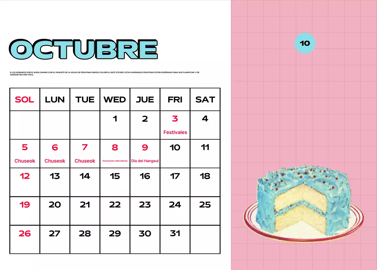 Coloridos calendarios con diversas ilustraciones retro