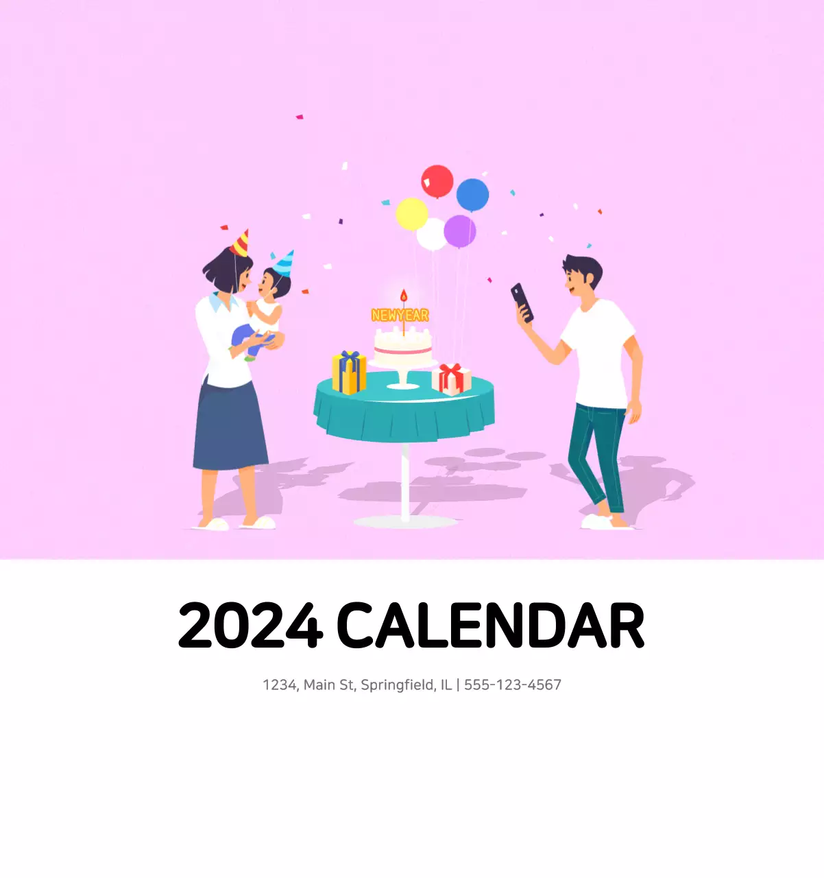 Multicolored family illustration concept