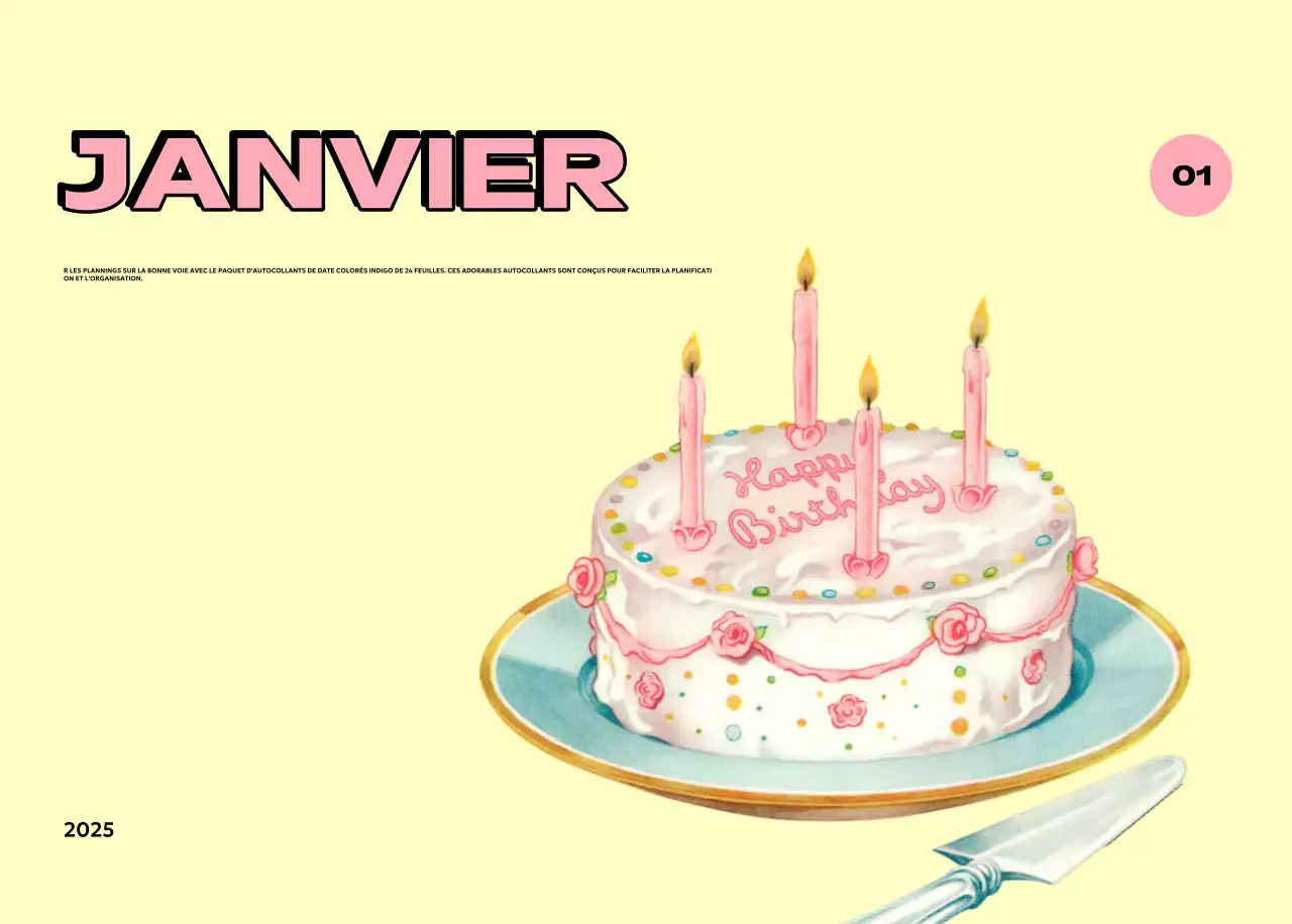 Calendriers colorés avec une variété d'illustrations rétro