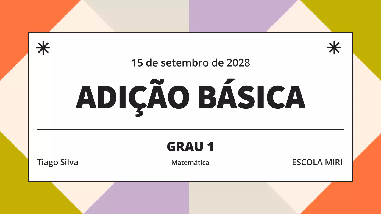 Materiais de aula de matemática simples e coloridos