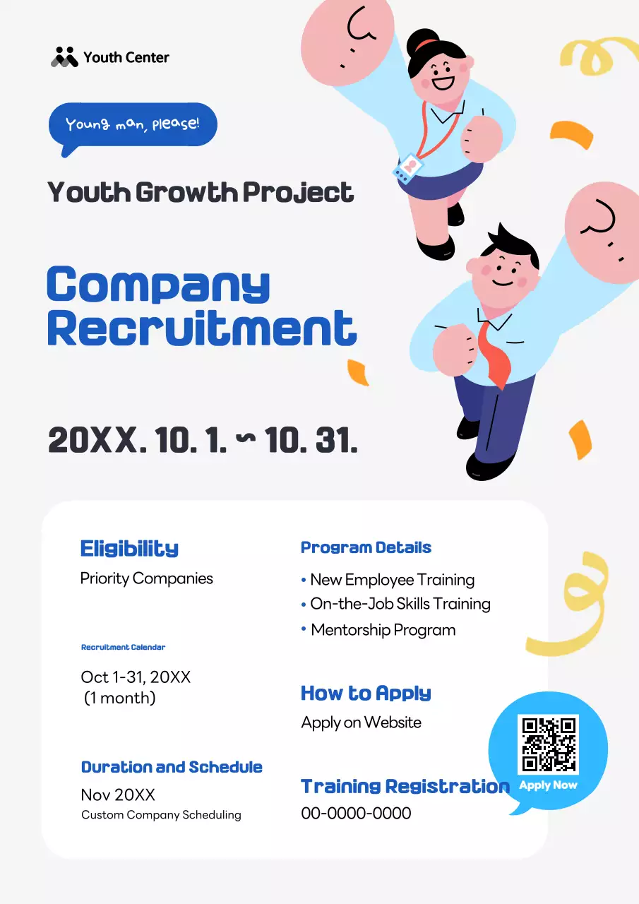 tuyển dụng thanh niên đơn giản màu xanh