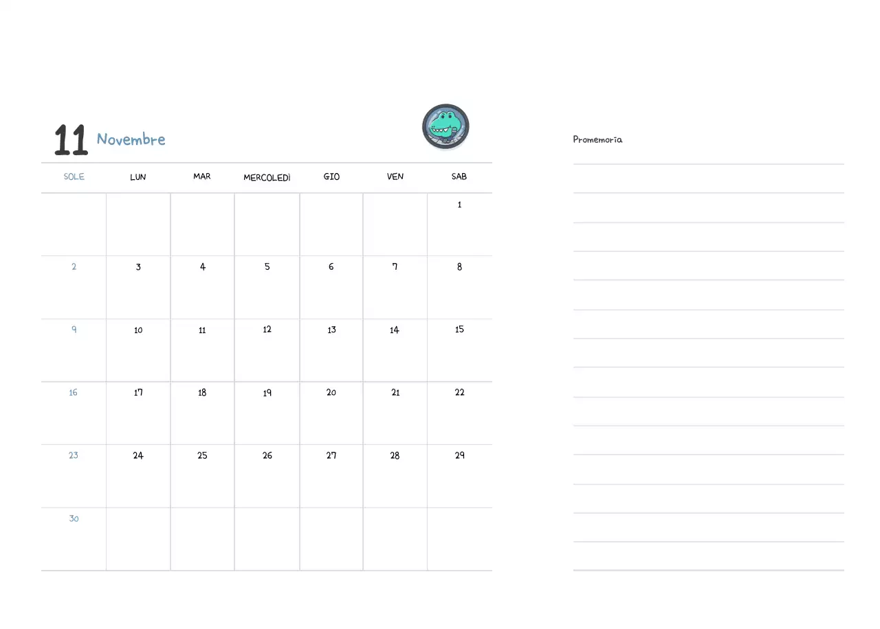 Un calendario con un simpatico concetto di illustrazione di Ago