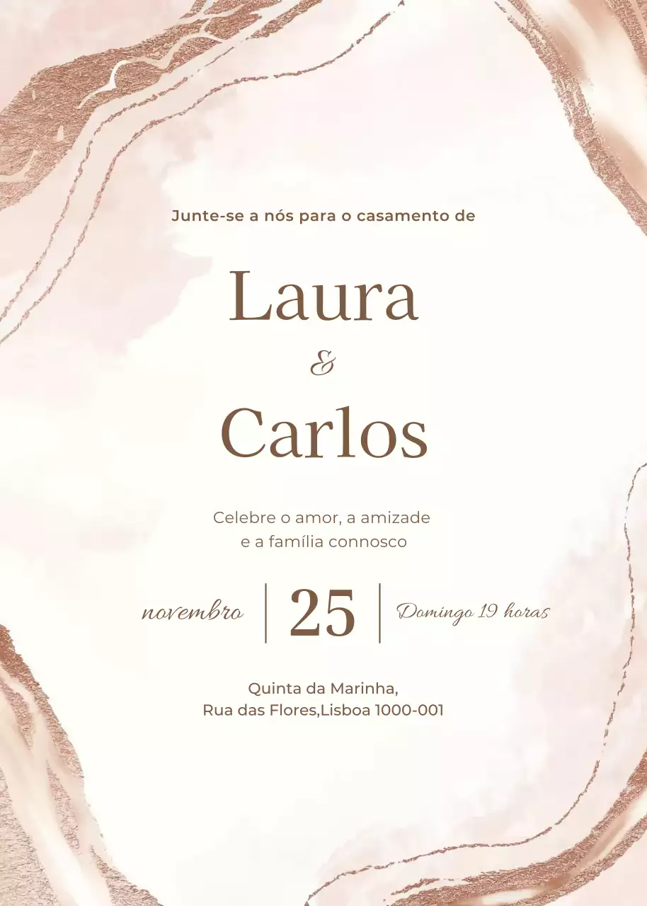 Convite de casamento vermelho estilo minimalista