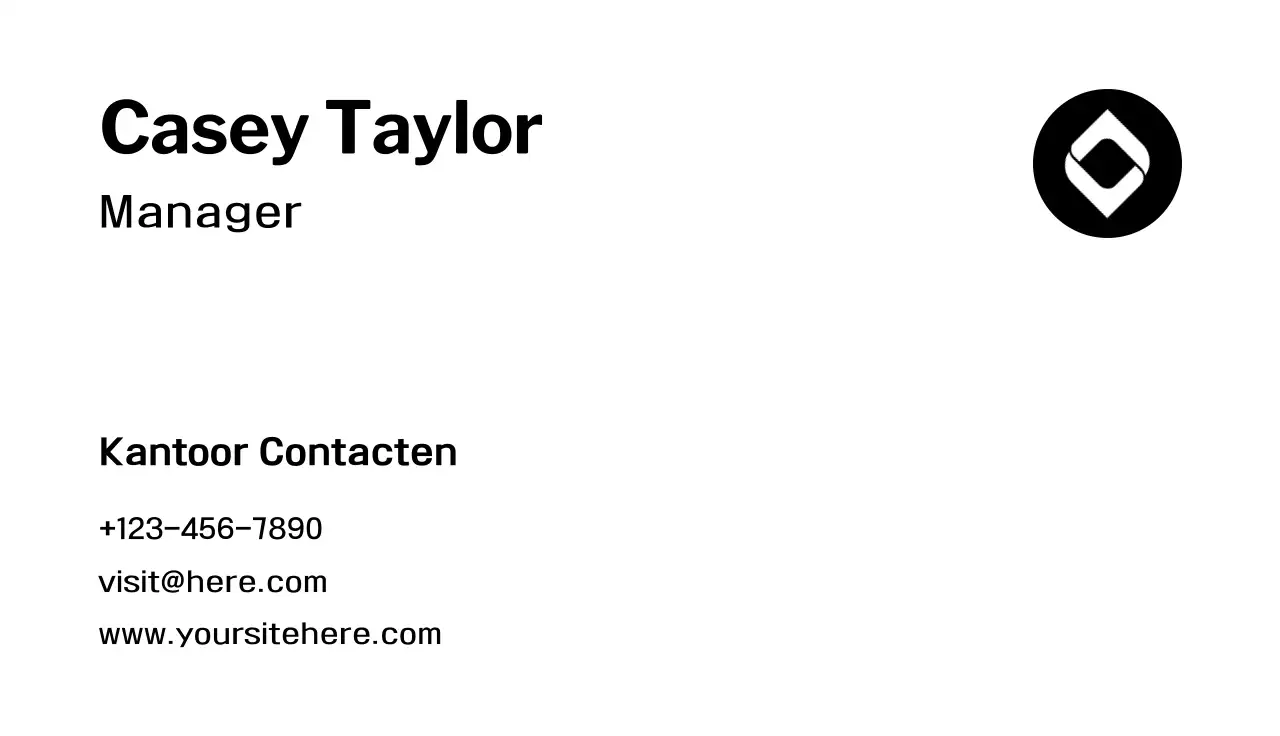 zwart-wit minimaal visitekaartje